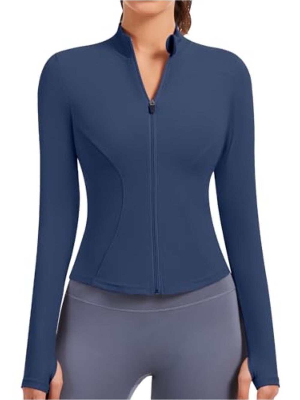 Women's Full Zip Athletic Jacket with Thumb Holes